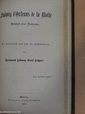 Die christlichen Standesbündnisse, deren Wesen und Errichtung, Leitung und Nutzen/Ludwig d'Orleans de la Motte (gótbetűs)