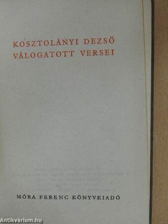 Kosztolányi Dezső válogatott versei