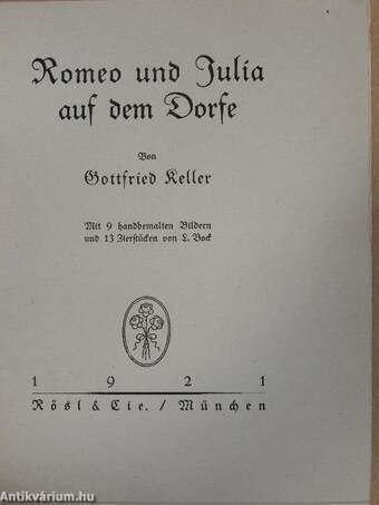 Romeo und Julia auf dem Dorfe (gótbetűs)