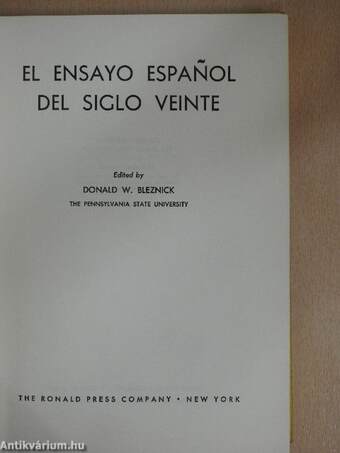 El ensayo espanol del siglo veinte