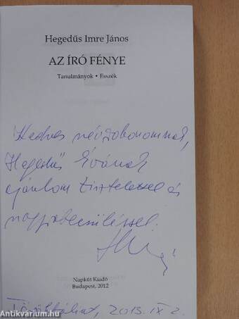 Az író fénye (dedikált példány)