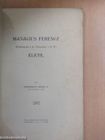 Hanacius Ferencz élete