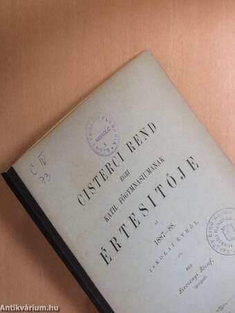 A Cisterci Rend Egri Kath. Főgymnasiumának értesitője az 1887-88. iskolai évről