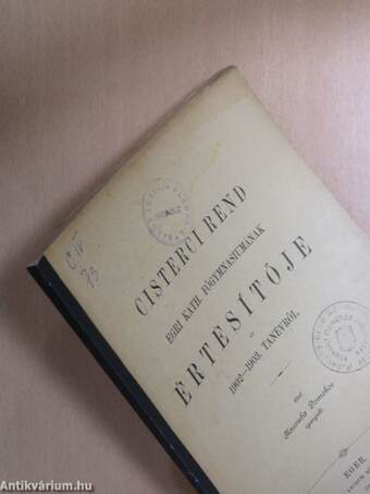 A Ciszterci Rend Egri Kath. Főgymnasiumának Értesítője az 1902-1903. tanévről