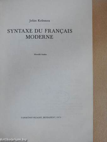 Syntaxe du français moderne