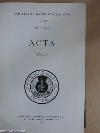 Acta Vol. I