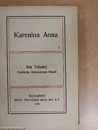 Karenina Anna I-II.