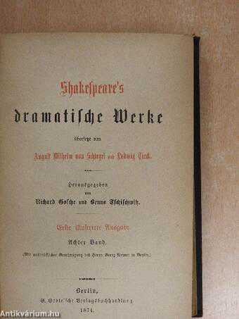 Shakespeare's dramatische Werke 8. (gótbetűs)