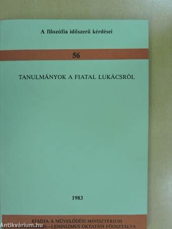 Tanulmányok a fiatal Lukácsról