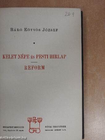 Kelet népe és Pesti hirlap/Reform