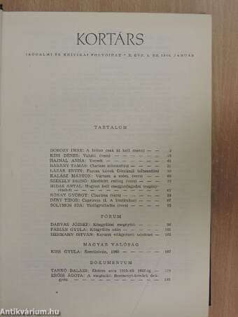 Kortárs 1966. január-december I-III.