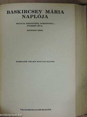 Baskircsev Mária naplója I-II.