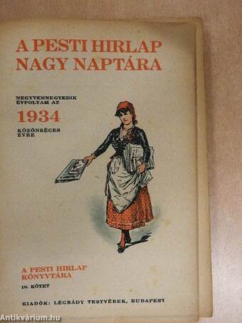 A Pesti Hirlap Nagy Naptára 1934.