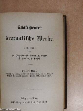 Shakespeare's dramatische Werke 3. (gótbetűs)