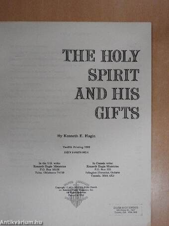 The Holy Spirit and his gifts