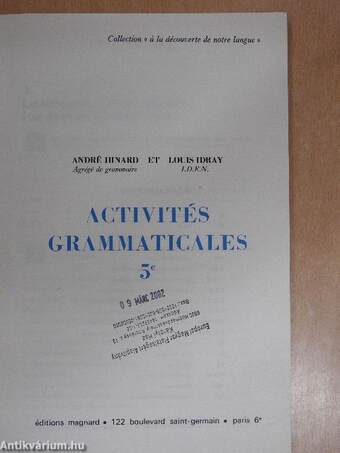 Activités Grammaticales 5 