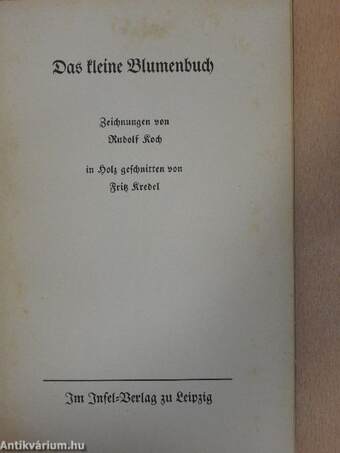 Das kleine Blumenbuch (gótbetűs)