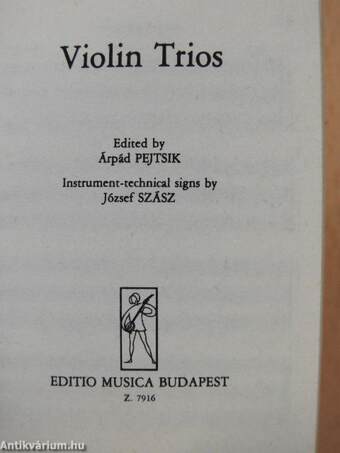 Early Chamber Music/Violin Duos/Violin Trios/Trios for two violins and violoncello/Early Pieces for two and three violoncellos/Early Baroque Works for Strings/Early Music for flute and guitar (minikönyv)