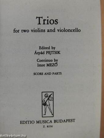 Early Chamber Music/Violin Duos/Violin Trios/Trios for two violins and violoncello/Early Pieces for two and three violoncellos/Early Baroque Works for Strings/Early Music for flute and guitar (minikönyv)