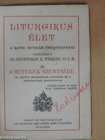 Liturgikus élet III.