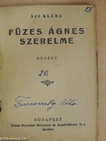 Vak szerelem/Füzes Ágnes szerelme