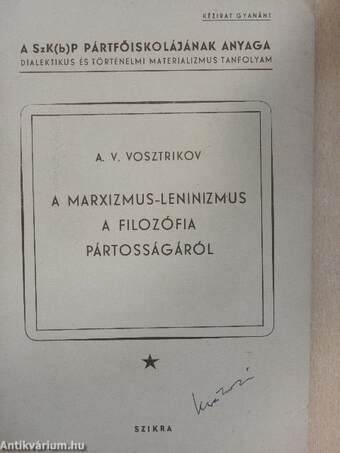 A marxizmus-leninizmus a filozófia pártosságáról