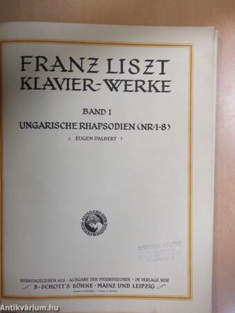 Franz Liszt klavier-Werke I-II.