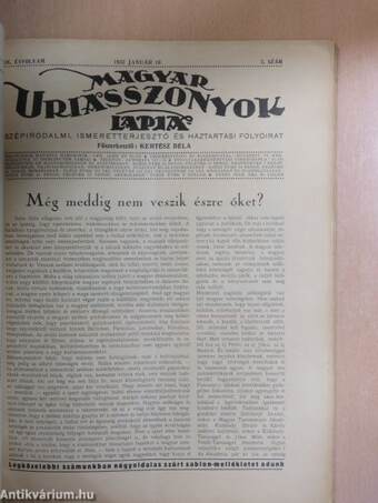 Magyar Uriasszonyok Lapja 1932. január 10.