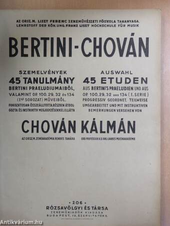 Bertini-Chován szemelvények