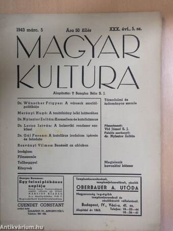 Magyar Kultúra 1943. március 5.
