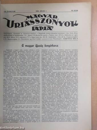 Magyar Uriasszonyok Lapja 1930. július 1.