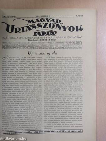 Magyar Uriasszonyok Lapja 1931. március 20.