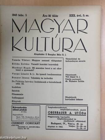 Magyar Kultúra 1943. február 5.