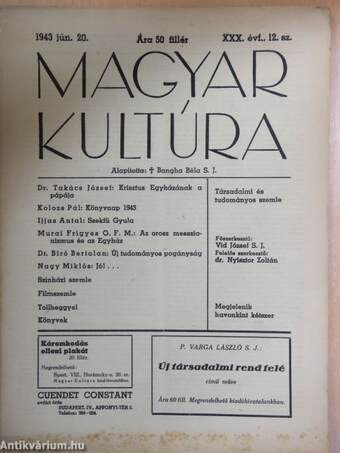 Magyar Kultúra 1943. június 20.