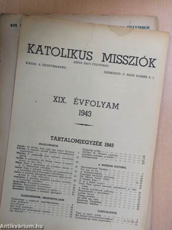 Katolikus Missziók 1943. január-december