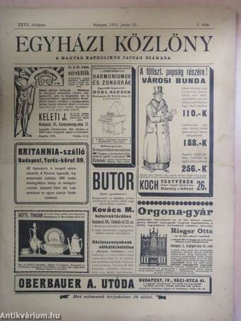 Egyházi közlöny 1915. január 15.