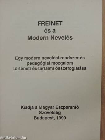 Freinet és a modern nevelés