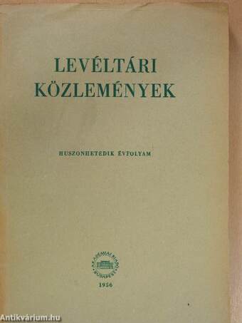 Levéltári közlemények XXVII.