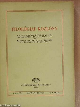 Filológiai közlöny 1974. január-december