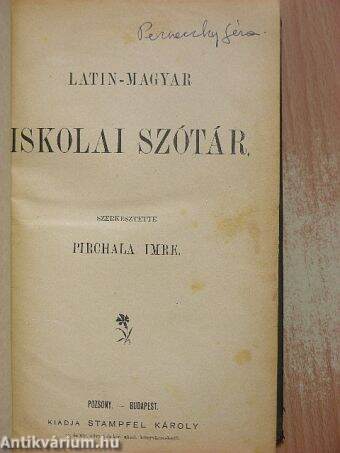 Latin-magyar iskolai szótár