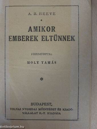 Amikor emberek eltünnek