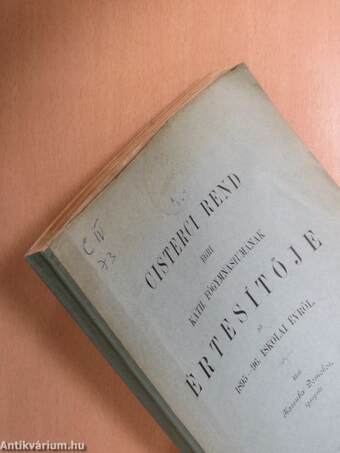 A Cisterci Rend Egri Kath. Főgymnasiumának Értesítője az 1895-96. iskolai évről