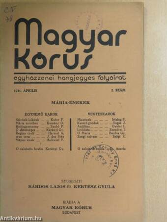 Magyar Kórus 1931. április