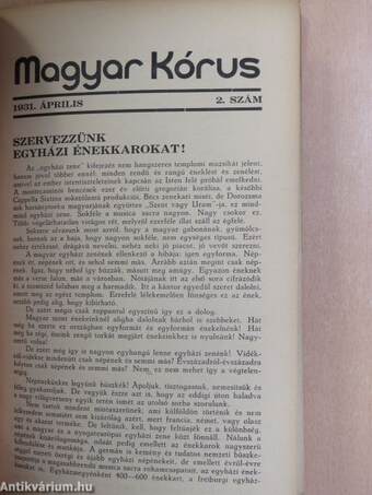 Magyar Kórus 1931. április