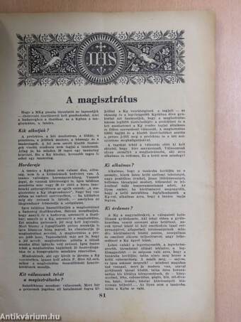 Mária Kongregáció 1933. január