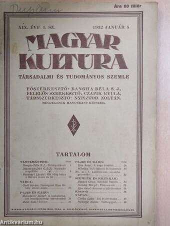 Magyar Kultúra 1932. január 5.