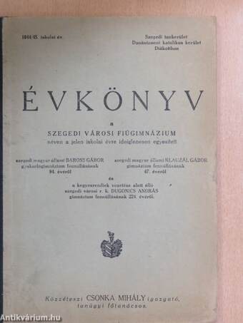 Évkönyv 1944/45.