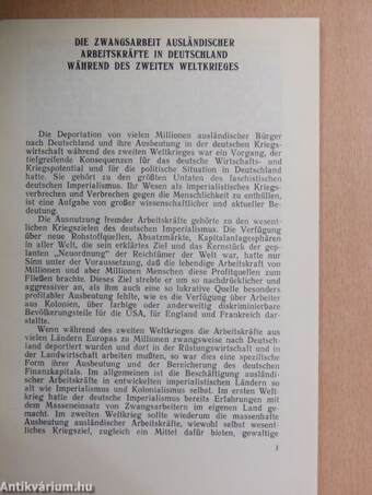 Die zwangsarbeit ausländischer arbeitskräfte in Deutschland während des zweiten weltkrieges