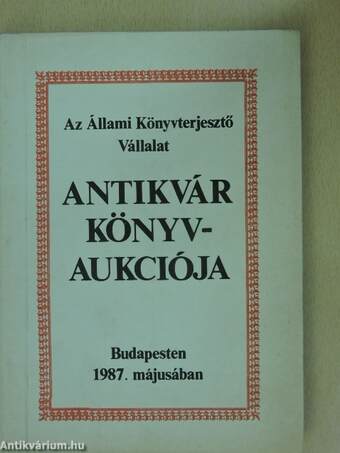 Az Állami Könyvterjesztő Vállalat antikvár könyvaukciója Budapesten 1987. májusában