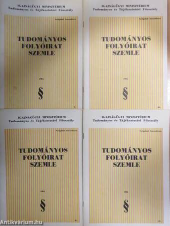 Tudományos Folyóirat Szemle 1984/1-4.